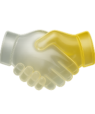 Two hands shaking, symbolizing partnership and industry experience