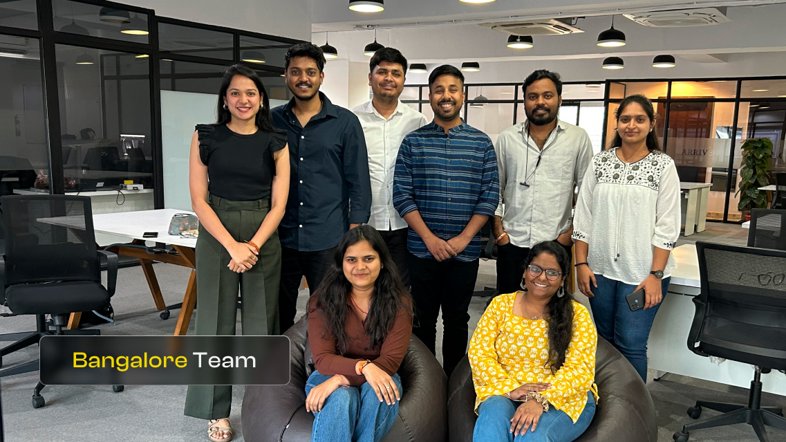 Bangalore Team, standing , Left to Right: "bhumika", "Vivek", 'Shubham", "Akashdeep", "Praveen", "monica" and standing left to right: "Chandini", 'Yashika"