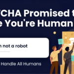Banner for a blog on CAPTCHA accessibility showing a broken "I am not a robot" checkbox with the text "CAPTCHA Promised to Prove You're Human. It Just Can't Handle All Humans," alongside an illustration of people interacting with a CAPTCHA challenge, highlighting the accessibility barriers of traditional CAPTCHA systems.