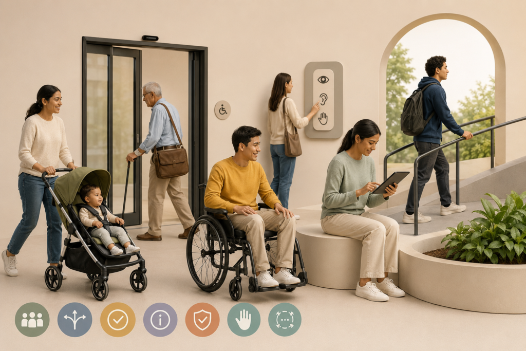 Image of PwDs and Non PwDs accessing a universal accessible design